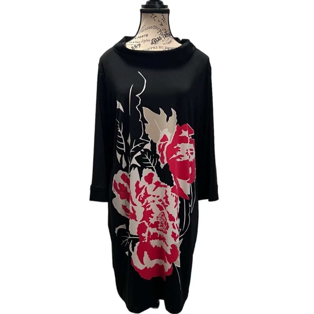 Alfani black dress with floral print Size XL